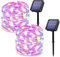 [2 Pack] Solar Fairy Lights Outdoor,28M Total 240 LED Garden Lights Solar Powered Waterproof, 8 Modes Decorative Outdoor Light for Trees, Garden, Patio, Yard, Party (Colorful)