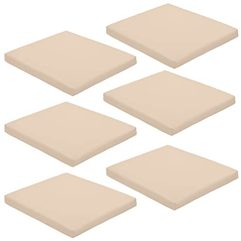 Gardenista Stuhlkissen 44 x 50 x 5 cm - Polsterauflage Auflage für Stühle/Rattanstühle Stuhlauflage mit Schleifenbändern -Wasserresistent Indoor Outdoor Sitzkissen für Gartenstuhl (Stein, 6)