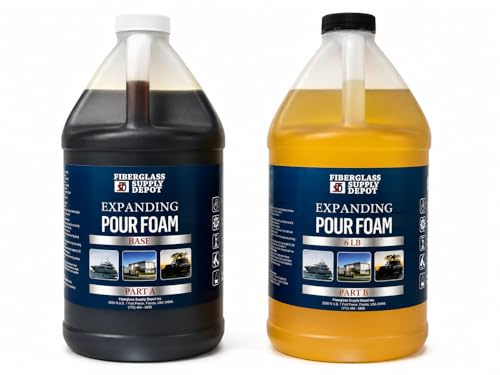 6 Lb. Density Expanding Pour Foam, 2 Part Polyurethane Closed Cell Liquid Foam for Boats, Dock Flotation, Carving, Soundproofing, Filling Voids, and Insulation (1 Gallon Kit)