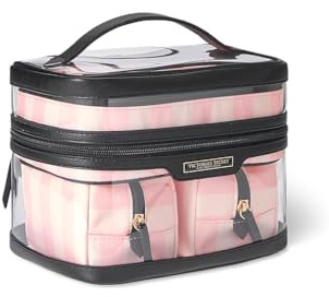 Victoria's Secret Mallette de train 4 en 1, Rose Iconic Stripe, One-Size, Vs Trousse 4 en 1