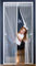 JOREAL Fliegengitter für Türen, 120 x 200 cm, Anti-Moskito-Polyester-Netzgittertür mit Vollrahmen-Magikband und leistungsstarken Magneten, magnetische Fliegen-Insektenschutztür mit Spitze (weiß)
