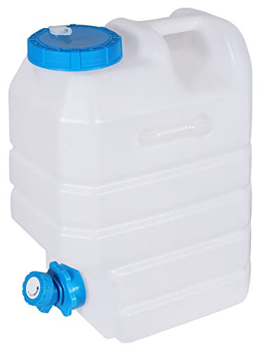 REDCAMP 15Liter Camping Water Container with Tap Portable Water Bottle Carrier with Spigot for Camping Hiking Outdoor (White 15L)