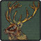 Hirsch Aufnäher Traditions Aufbügler Deer Patch zum annähen/aufbügeln | Jagdabzeichen mit Stickerei Geschenk Naturfreunde Applikation für alle Stoffe/Leder | 75x75mm