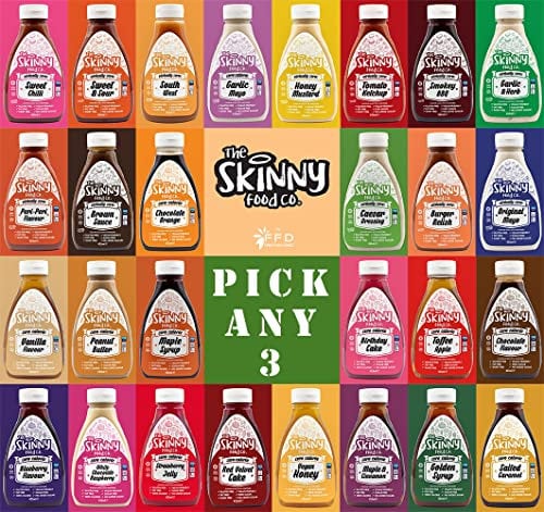 The Skinny Food Co. Sauces, Salad Dressings & Syrups Pick Any 3 Bottles - Gluten Free, Low Calorie, Sugar Free - 425ml