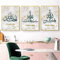 JNAOZI Islamisches Arabische Kalligraphie Leinwand Malerei, Marmor Leinwand Gemälde,Moderne Wandbilder für Wohnzimmer und Schlafzimmer(ohne Rahmen) (40x60cm*3)…