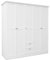 Homestyle4u 2422, Schrank Kleiderschrank Weiss Holz Kinderzimmer Schlafzimmer Flur Garderobenschrank