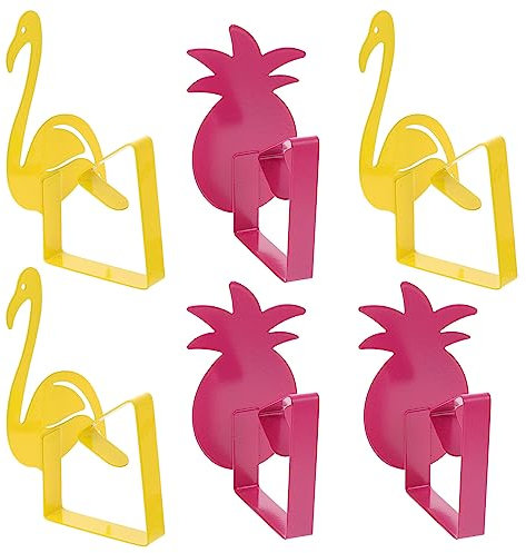 Kichvoe Tischdecken 12 Stück Tischdeckenbeschwerer Flamingo-Ananas-Tischdeckenbeschwerer Tischdecken-Anhänger-Clips Tischbeschwerer Kleiderbügel Für Picknick-Familien-Esstisch Im Freien