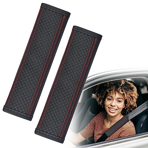 2 Stück Gurtpolster, Gurtpolster Auto, Sicherheitsgurt Schulterpolster, Gurtpolster Auto Weich, Exquisite Prägung, Waschbar, für Reisen, Rucksäcke, Schultertaschen, Kindersitz und Erwachsenenschutz