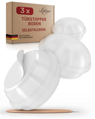 LouMaxx Türstopper Boden selbstklebend aus Gummi - 3er Set transparente Türstopper Gummi in Macarons-Form - Türstopper Boden kleben- Bodentürstopper- Der perfekte Schutz gegen anschlagende Türen