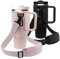 Stanley - Borsa per tazze, perfettamente compatibile, con cinghia, porta bottiglia d'acqua per Stanley Quencher H2.0 Tumbler da 1,134 g, accessori per bicchieri (2 pezzi, 1 rosa, 1 nero)