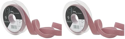 Berisfords Velvet Ribbon, Colonial Rose, 10.2 x 2.1 x 10.2 cm (Pack of 2)