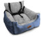 Furdreams Dog Car Seat - Plush & Cosy Pet Car Booster Seat for Small Dogs & Cats with Storage Pocket, Safety Leash, Waterproof Liner & Non-Slip Base - Grey/Grey