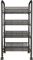 simpa 4 Tier Metal Multipurpose Wheeled Storage Basket Trolley Utility Cart - Black 84cm (H) x 44cm (W) x 27cm (D)