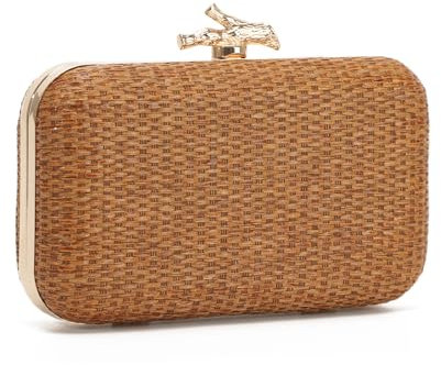 Freiesoldaten Mujeres Paja Bolso de noche Bolso tejido a mano Bolso Boda Fiesta Playa de verano Bolso Crossbody