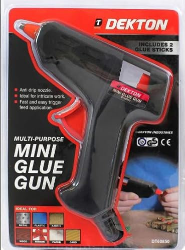 EXPECTRO Hot Glue Gun UK Plug Mini Heats Up, Super Glue Gun for Crafts with 50Pcs Glue Sticks (100mm x 7mm), Hobby, Craft, Home Repairs, Fabric, Card ON-Off Switch for DIY Arts (10W Glue Gun)