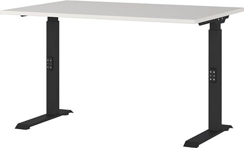 Germania Schreibtisch 7910-581, in Lichtgrau/Schwarz, me. höheneinst., 120 x 91 x 80 cm (BxHxT)