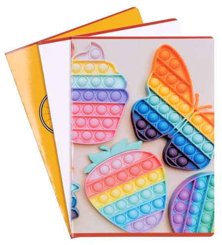 gimboo Schulheft/Format A4 32/32 Blatt Liniert 3 / Mixed 3er Packung - 3 Stück/Packung Motive Sortiert/für Kinder zur Einschulung für Grundschüler/Ohne Rand/Weiße Karten