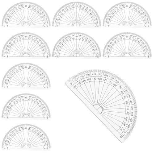 Goniometri in Plastica,10 PCS Goniometro 180 Gradi Plastica Geometria Goniometro per Aula Scuola Ufficio Studenti Insegnanti