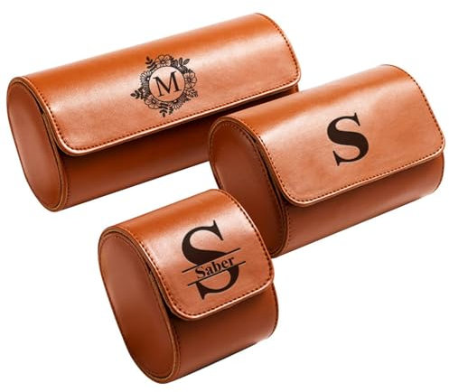 Scatola per Orologi in Pelle Personalizzata - Scatola per Orologi Con Incisione a 5 Colori, Regalo per Il Papà, Porta Orologi Personalizzato per Lo Sposo, Custodia per Orologi Da Viaggio Unica, Regalo