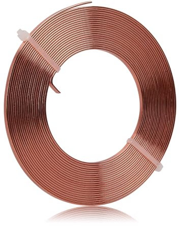Filo di alluminio piatto – 3 x 1 mm – 5 metri di larghezza filo piatto per gioielli artigianali per attaccatura, modellazione, rubinetto, creazione di gioielli, rame