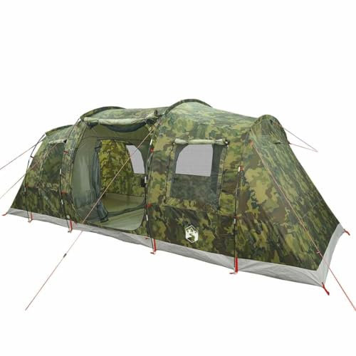 vidaXL Tunnelzelt 4 Personen Camouflage Wasserdicht, Campingzelt, Zelt, Gartenzelt, Campingzelte, Zelte, wasserdichtes Zelt, Wanderzelt