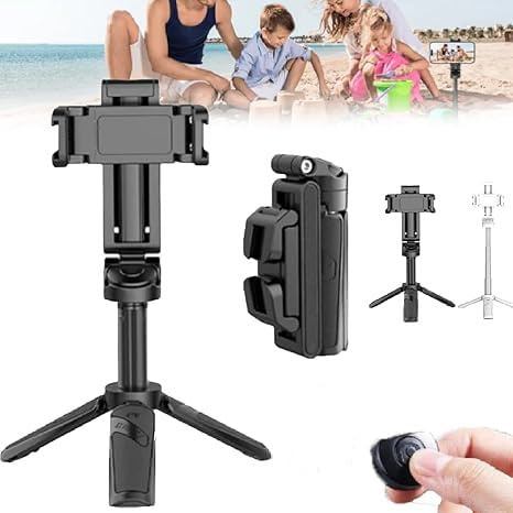 Elevopro Pocket Tripod 360, Elevo Pro Pocket Tripod,Elevopro Vlogger Pro,Adjustable Selfie Stick Tripod with Detachable Remote,Elevopro Grip Pocket Tripod 360,3-in-1 Mini Phone Holder (Black)