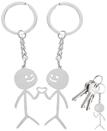 2 porte clés personnalisé porte clef femme Doodle personnalisés avec Smiley Face cool,Créations uniques pour ado fille et garçon,Cadeaux créatifs originaux pour la Saint-Valentin,Idéal pour les homme