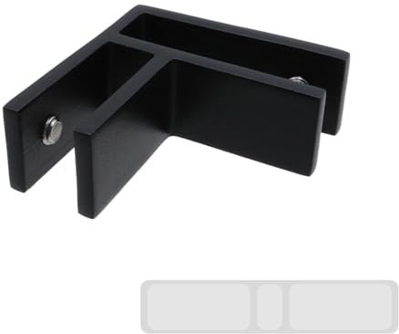 HEVSTIL Geländer Glas zu Glas Klemme, Schwarz Edelstahl 304 Halterung für Glas, Doppelseitige Geländer Glascliphalter mit Gummidichtungen für Zaunglas, Balustrade, Balkondeck (90 Grad)