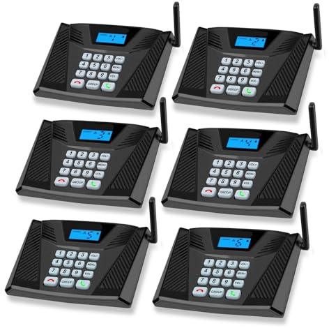 SANZUCO Interfoni wireless per la casa, citofono aggiornato da 1615 m, 9 canali 2 codici, full duplex, vivavoce, sistema interfono wireless per casa, anziani, ufficio, con risposta automatica (6 pezzi