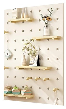 Kit de panneaux perforés en bois massif - Panneaux d'affichage muraux parfaits pour organiser et présenter des objets dans la maison ou le bureau