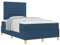 vidaXL Modernes Stoffbettgestell mit geometrischem Design in Blau | Solides Birkenholz Einzel-Schlafzimmer 120X200 cm Langlebiges Indoor-Möbelstück