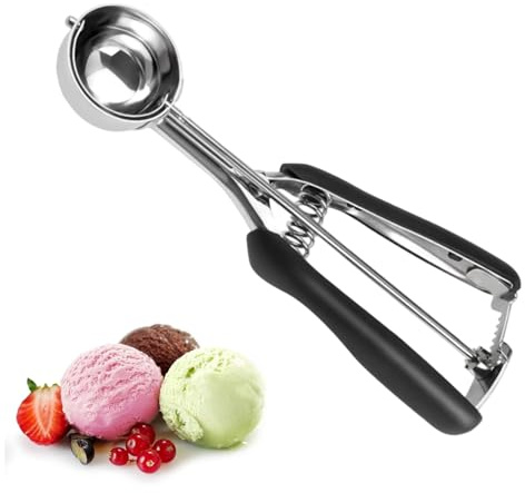 Eisportionierer Edelstahl, Ice Cream Scoop 5cm, Eislöffel, 304 Edelstahlmaterial, Cookie Scoop, für Eiscreme, Kekse, Teig, Kuchen, Frikadellen und Fruchtfleisch