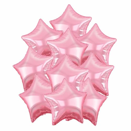 Stern Folienballons Rosa, 10 Stück 18 Zoll Pearl Pink Stern Folien Luftballons Sternluftballons Heliumballon Star Ballons für Geburtstag Babyparty Hochzeit Verlobung Dekorationen