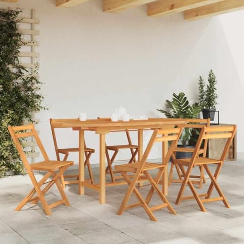 MOBCANT Gartentisch Ausziehbar 110-160 x 80 x 75 cm Massivholz Teak, Esstisch Balkon Tisch Dining Table Stehtisch Geeignet für Rasenfläche Garten Balkon Park