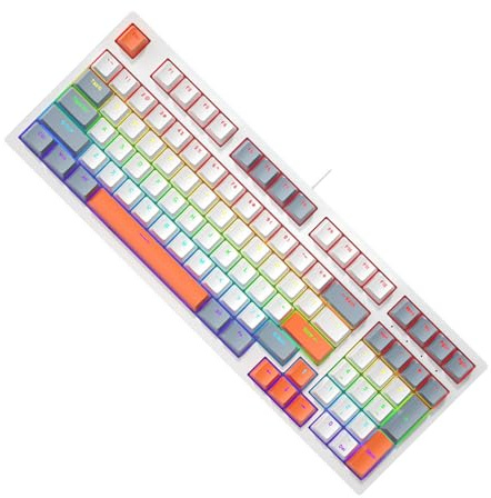 NVOQILIN Mechanical Gaming Keyboard 96 Keys LED Backlit Gaming Keyboard Corded Ergonomic Office Keyboard for PC Gamers