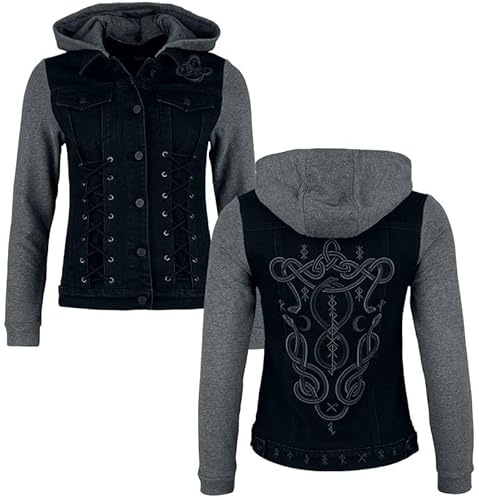 Black Premium by EMP Damen schwarze Jeansjacke mit Kapuze