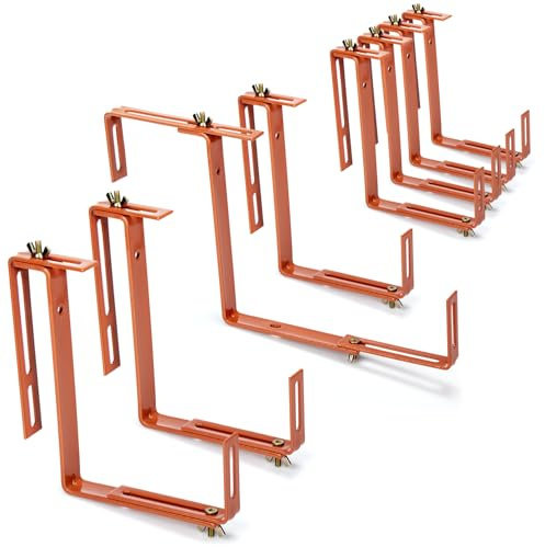 com-four® 8X Blumenkastenhalter für Balkon-Brüstungen und Geländer | flexible Befestigung aus Metall für Pflanzkästen - 2-fach verstellbar - kein Bohren notwendig