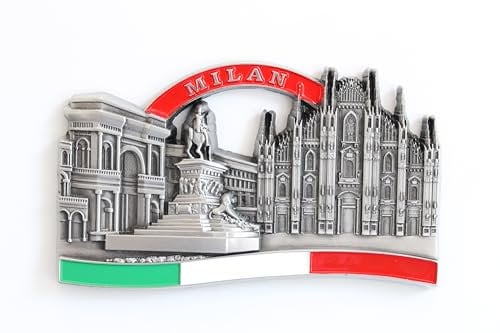 3D City Metal Fridge Magnets Country Holiday Souvenir London Paris NewYork Berlin Dubai Amsterdam Rome Prague Milan Barcelona Venice (Milan)