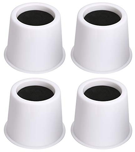 Btsky Runde Möbelerhöhungen zur Erhöhung von Betten, Tischen und anderen Möbeln, strapazierfähig, 4er-Set, plastik, weiß, 3 Inches