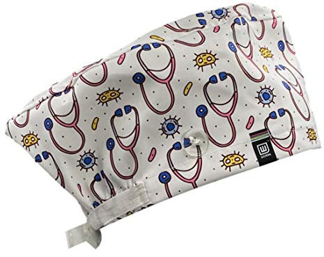 WEARK Operationshaube, Haube, Kopfbedeckung für Damen, Herren, Krankenschwester, Zahnärzte, langes Haar (Modell Fondendos)