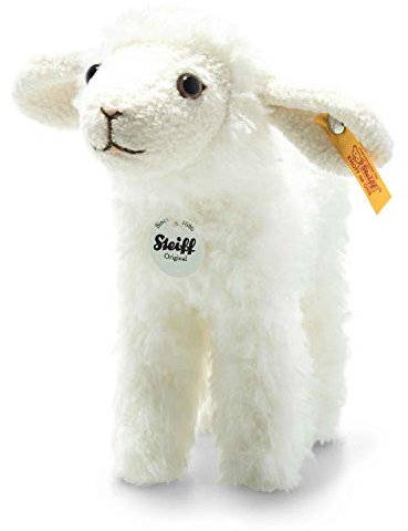 Steiff Kuscheltier Anni Lamm, Süßes Stofftier mit Kunststoffaugen, Kinder, Jungen & Mädchen, Plüschtier 16 cm, Klein, Weiß, 074233