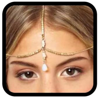 Runmi Boho-Kopfkette, Braut-Kopfschmuck, goldfarbenes Stirnband, Hochzeits-Haarschmuck für Frauen und Mädchen