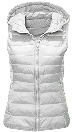 Chaleco acolchado para mujer - Chaqueta ligera de plumón, chaleco monocolor acolchado, bodywarmer, para primavera, otoño, invierno, chaqueta de transición, chaqueta de invierno al aire libre, chaleco