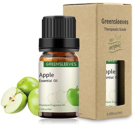 GREENSLEEVES Apple Essential Oil 10ml, 100% Pure Organic Apple Scent Aromatherapy Diffuser Oils 10ml (Apple)