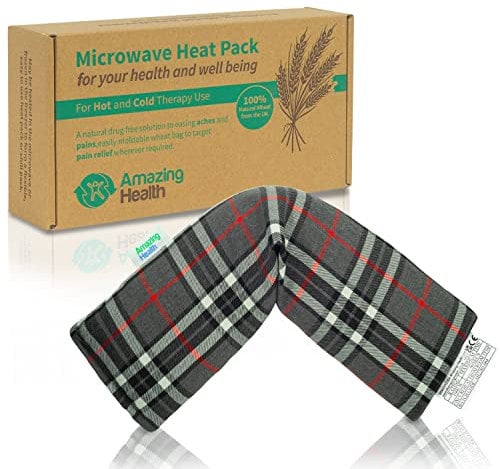 Amazing Health Wheat Bags Microwavable – Hot and Cold Pack for Men and Women - Microwave Heat Pad with Natural Wheat – Heat Pack Cotton Tartan Microwave Wheat Bag 42cm Long for Aches and Discomfort