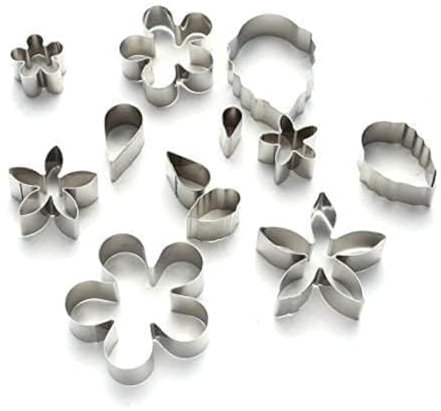 Keepaty - Ensemble de 12 mini emporte-pièces en acier inoxydable pour le printemps : feuilles, pétales de rose, gouttes d'eau et fleurs. Parfait pour la pâtisserie des enfants et l'artisanat de Pâques