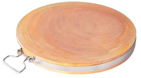 Tabla de Cortar Cocina,Tabla de cortar redonda de sándalo dorado profesional para cocina con asas para suministros de cocina de carne