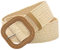 Ceinture pour femme en paille tissée élastique extensible large pour robes avec boucle de ceinture indépendante, blanc, taille unique