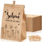 Faccito 36 Geschenktüten Set Kraftpapiertüten 13 x 24 cm Dankeschön Geschenk Klein mit 36 Mini Holzklämmerchen für Hochzeit Geburtstag Taufe Konfirmation Kommunion (Schön DASS Du Da Bist)