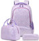 Kimwadalh Schulrucksack Mädchen Plüsch Rucksack Lieblich Kinderrucksack Schulranzen für Mädchen Leichtgewicht Schultasche Set mit Lunchpaket Tasche und Mäppchen,passend 15 Zoll Laotop